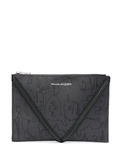 Alexander McQueen logo-print clutch bag