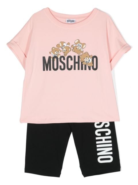 Moschino Kids set de pantalones con logo estampado