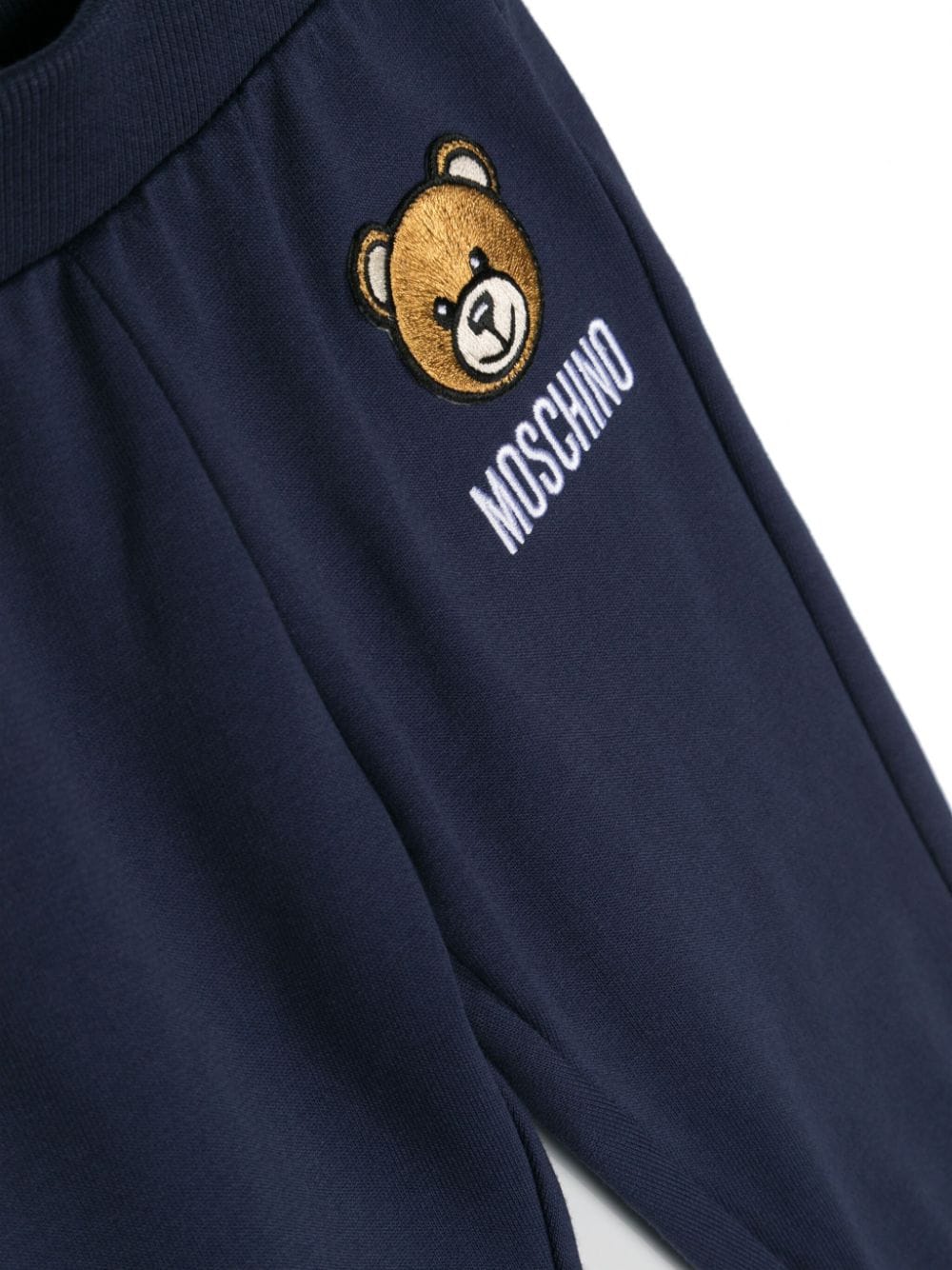 Shop Moschino Logo-embroidered Cotton Tracksuit In 蓝色