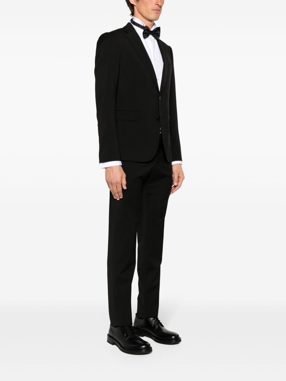 Shop Emporio Armani Single-breasted Wool Suit In Black