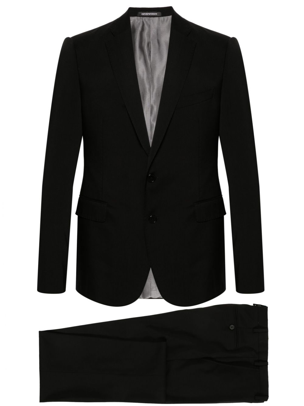Emporio Armani Virgin Wool Single-breasted Suit In Black