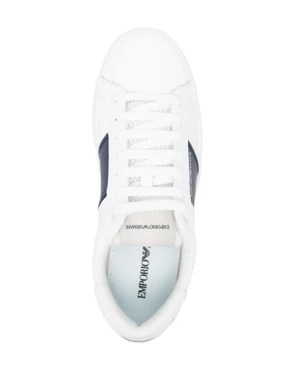 Emporio Armani logo-print Leather Sneakers | White | FARFETCH