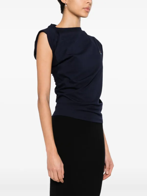 Vivienne Westwood Hebo Orb-embroidered Top | Blue | FARFETCH