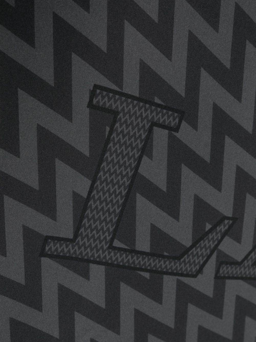 Shop Lanvin Logo-jacquard Chevron Silk Scarf In Black