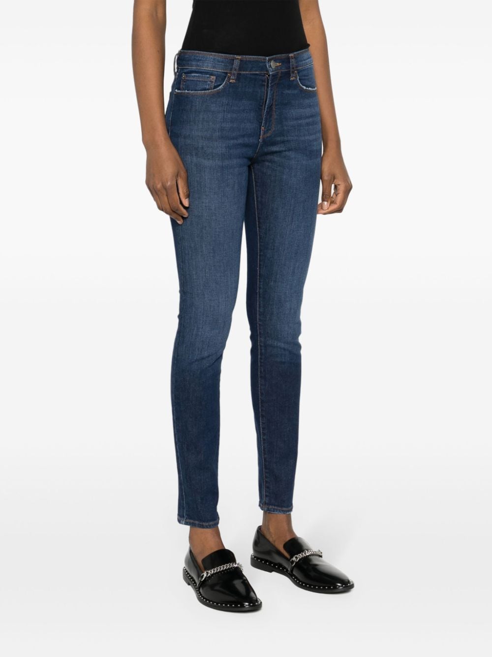 Shop Emporio Armani J20 High-rise Skinny Jeans In Blue