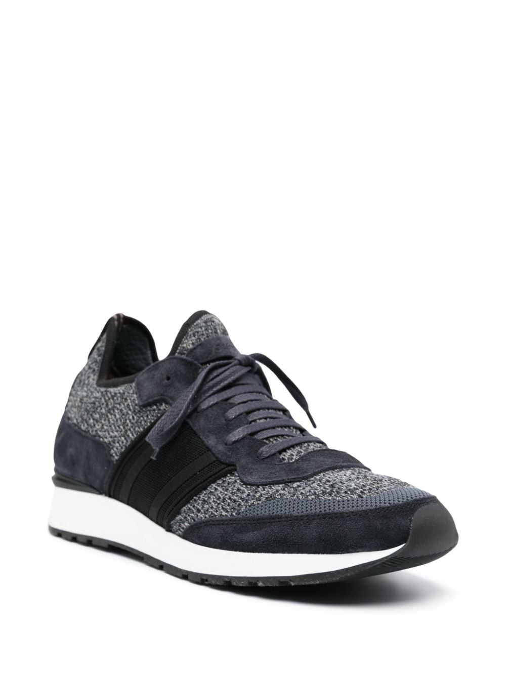 Shop Brioni Knitted Low-top Sneakers In Blue