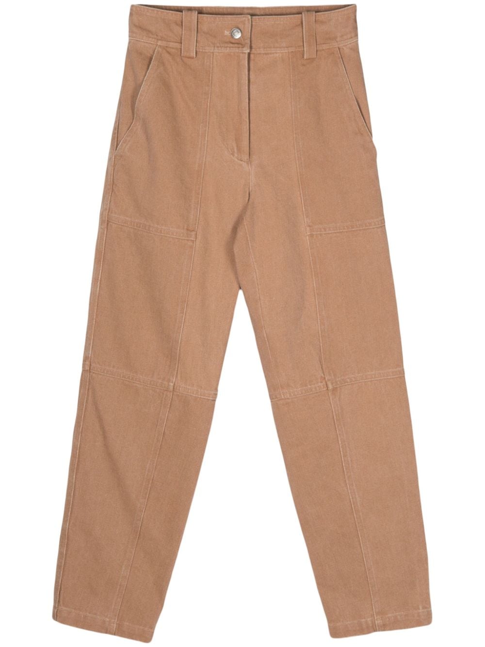 Yves Salomon panelled straight-leg jeans - Marrone