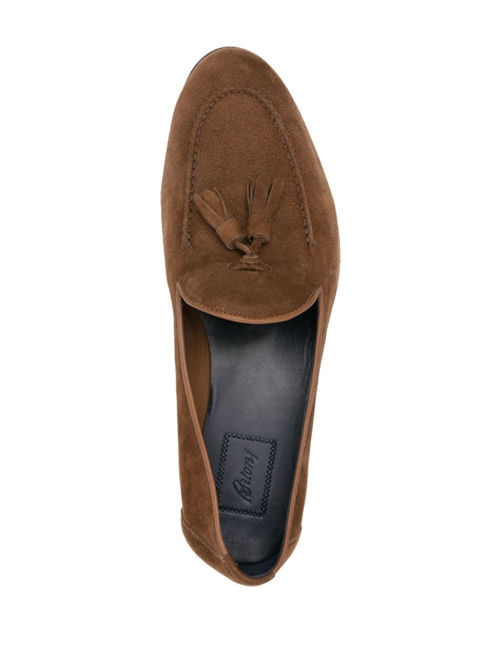 Shop Brioni Appia Suede Loafers In Brown