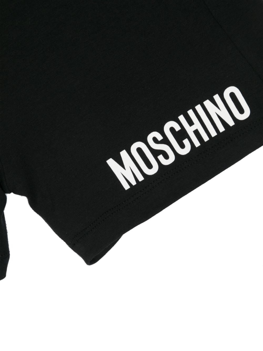 Moschino Kids Katoenen shorts met logoprint Zwart