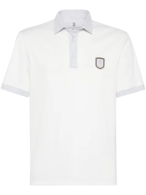 Brunello Cucinelli logo-patch polo shirt