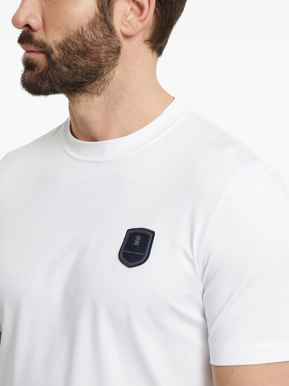 Brunello Cucinelli Katoenen T-shirt met logopatch Wit