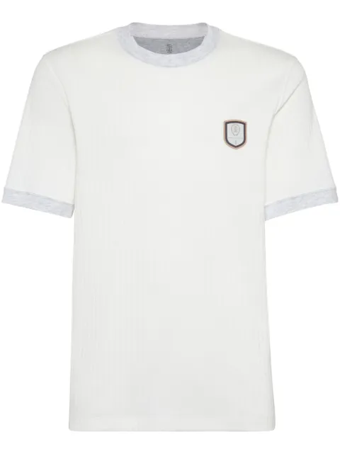 Brunello Cucinelli playera de canalé con aplique