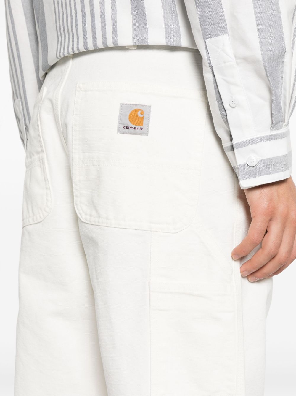 Shop Carhartt Straight-leg Carpenter Trousers In White