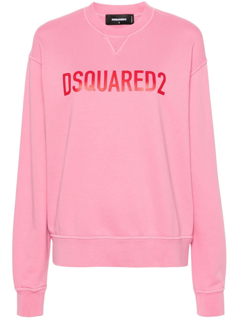 Dsquared2 Logo-print Cotton Sweatshirt In 粉色