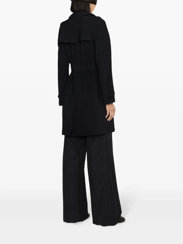 Harris Wharf London Belted open-front Trench Coat | Black