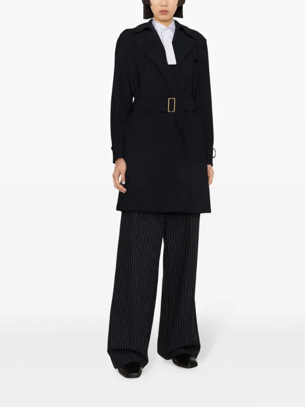 Harris Wharf London Belted open-front Trench Coat | Black