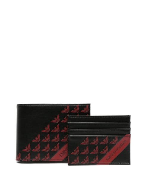 Emporio Armani logo-print wallet set