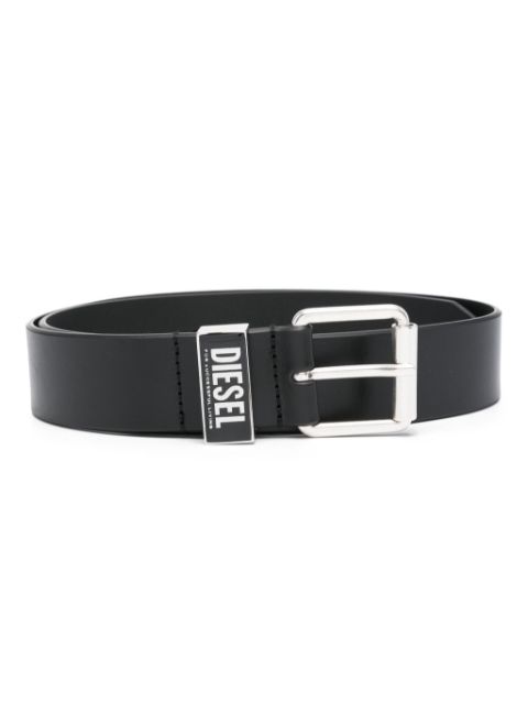 Diesel logo-plaque leather belt Men