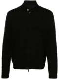 Emporio Armani textured check zip-up jacket - Black