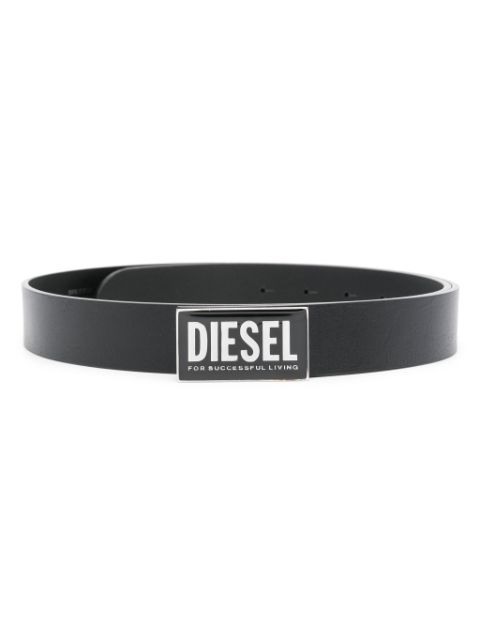 Diesel logo-plaque leather belt Men