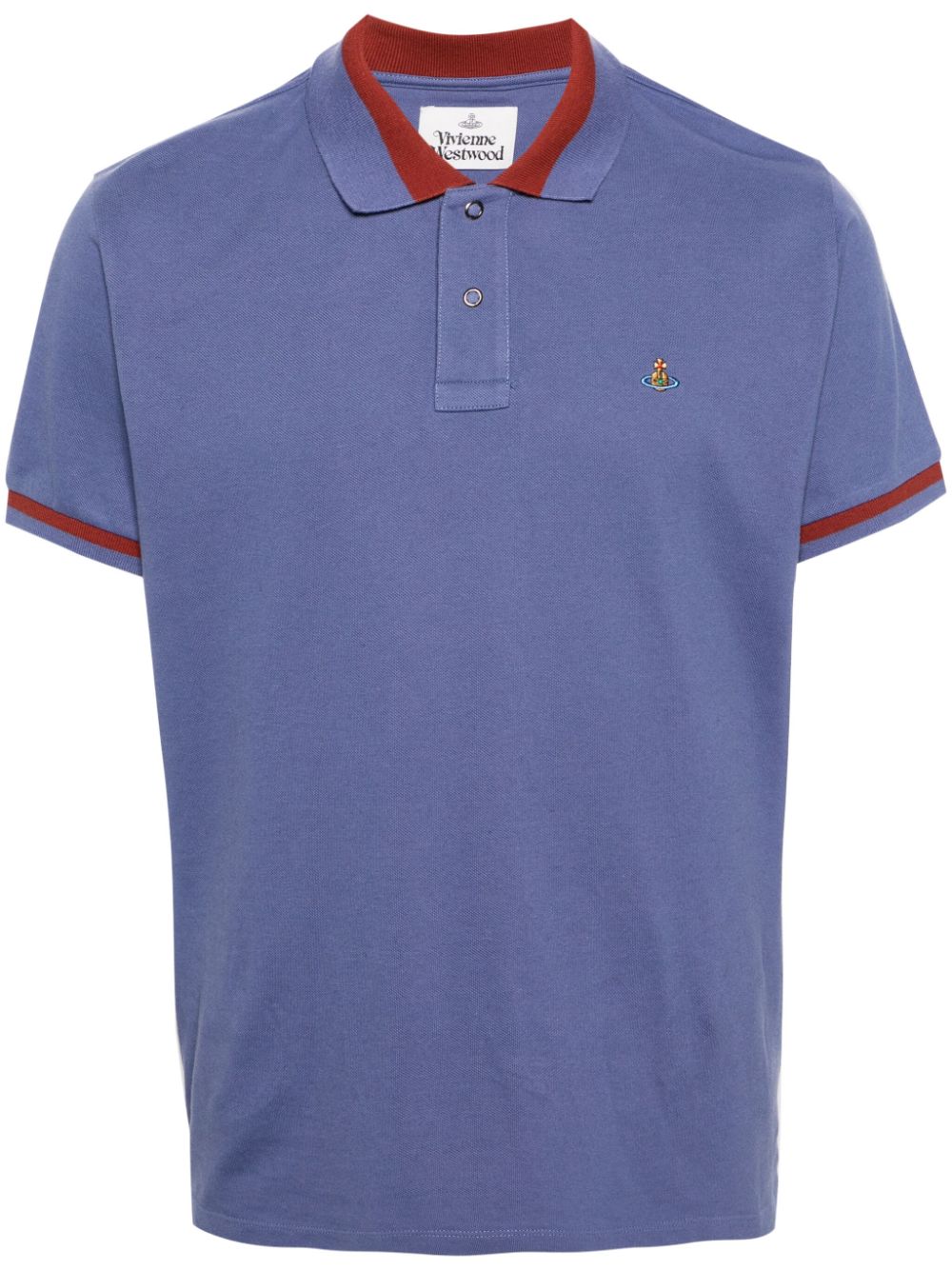 Vivienne Westwood Orb-logo Cotton Polo Shirt In Blue
