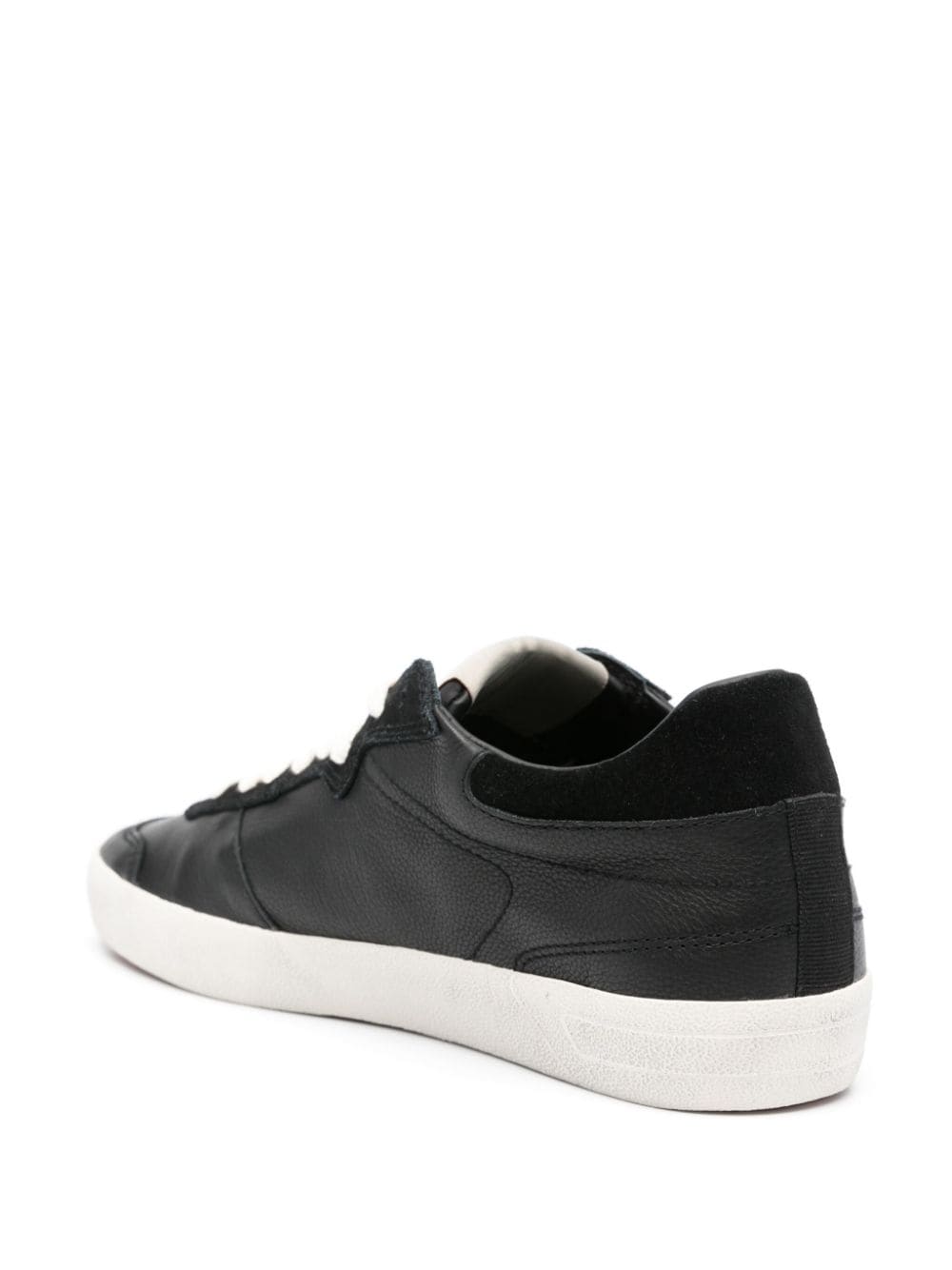 Shop Diesel S-leroji Low Leather Sneakers In 黑色
