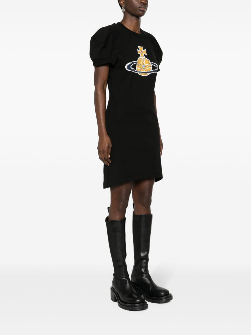 Shop Vivienne Westwood Time Machine Football Mini Dress In Black