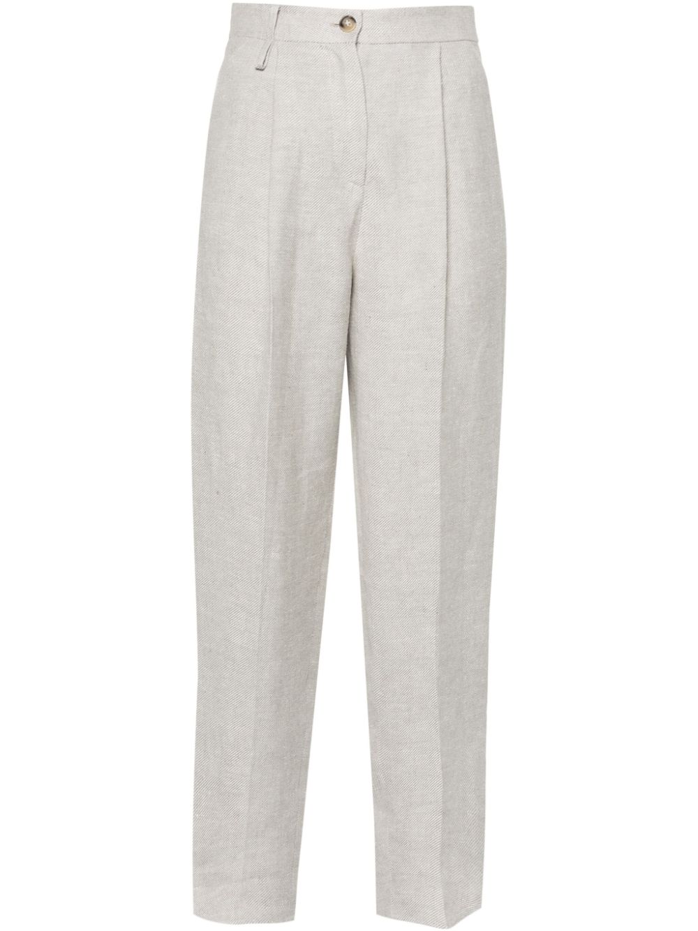 Emporio Armani Icon Twill Trousers In 灰色