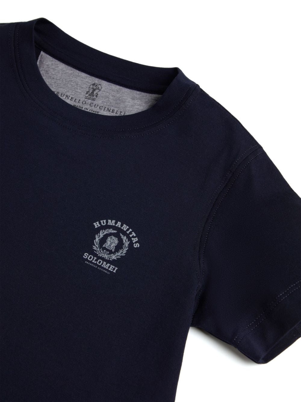 Brunello Cucinelli Kids T-shirt met logoprint Blauw