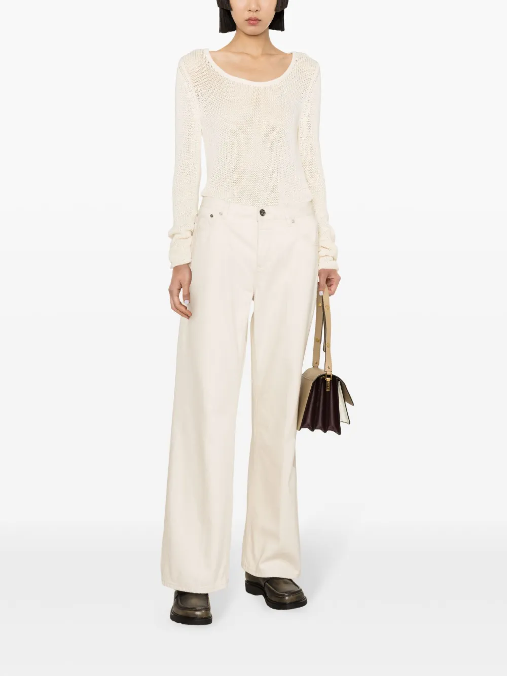 Closed high-rise straight-leg jeans - Beige