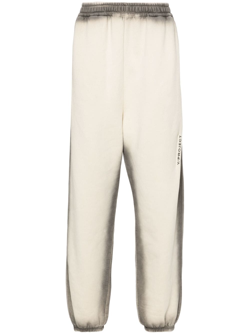 Y/project Faded Cotton Track Pants In Neutrals