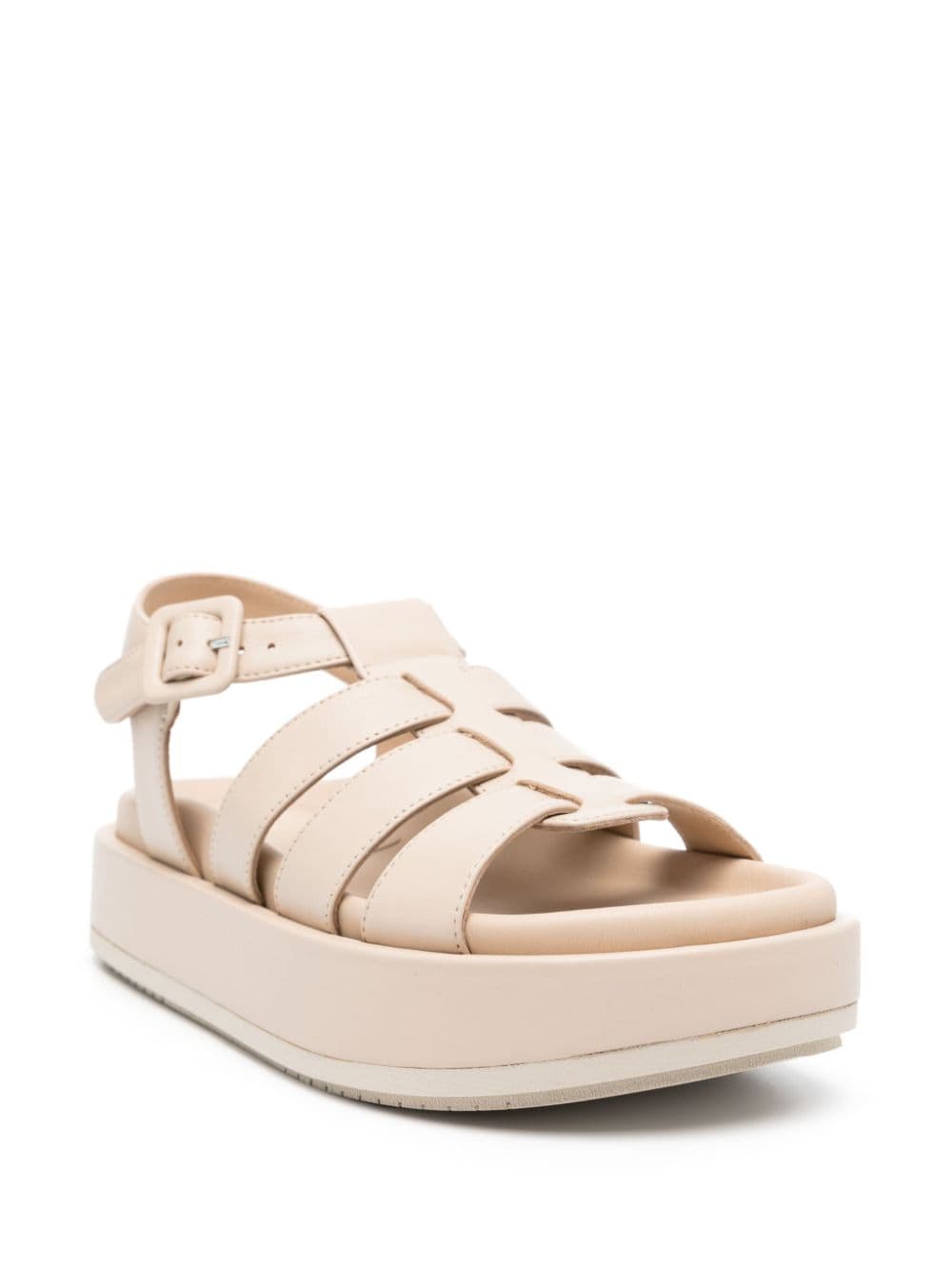 Shop Paloma Barceló Mae Leather Sandals In 中性色