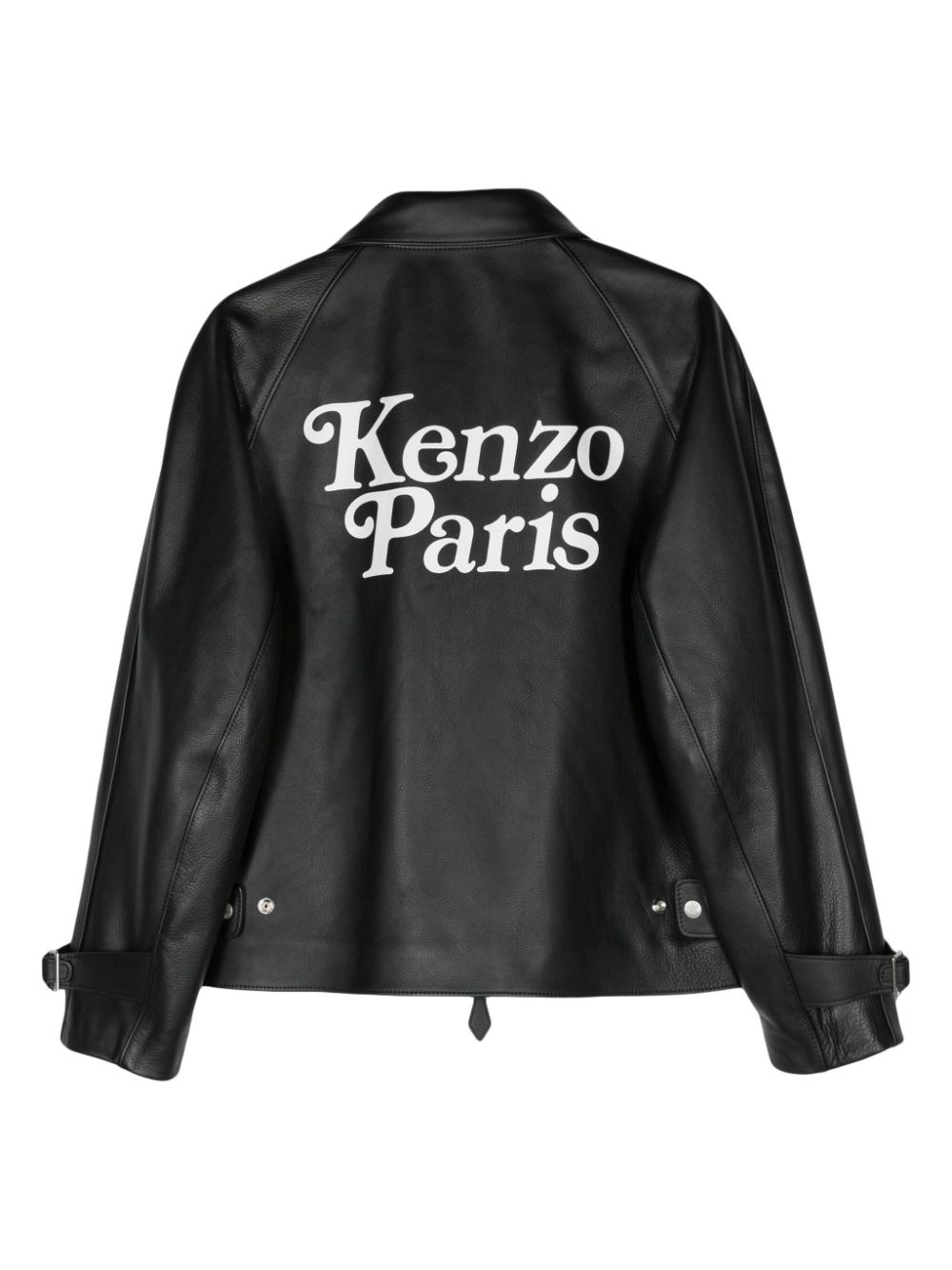 Shop Kenzo X Verdy Logo-print Leather Jacket In Black