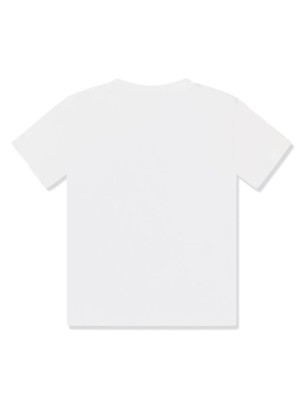 Roberto Cavalli Junior graphic-print cotton T-shirt - Wit