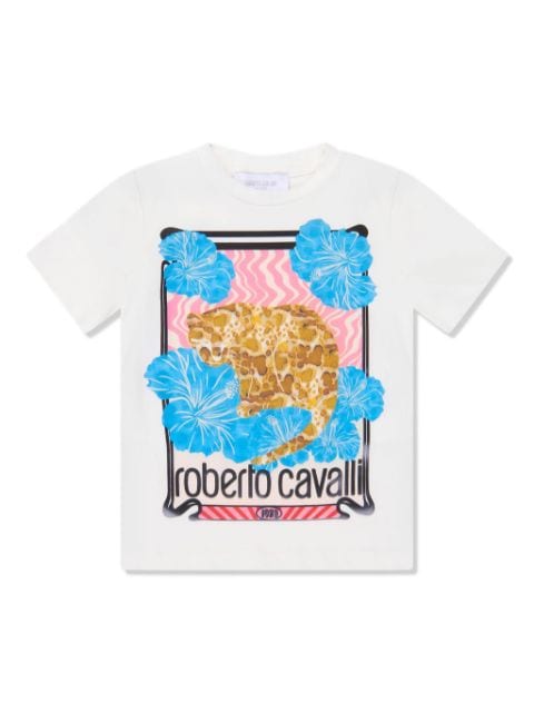 Roberto Cavalli Junior graphic-print cotton T-shirt