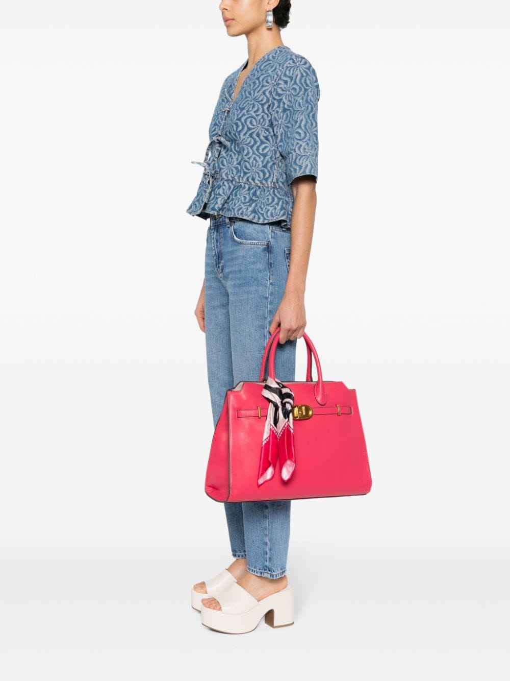 Shop Liu •jo Logo-lettering Tote Bag In Pink