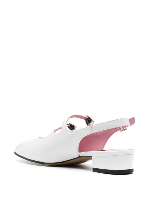 Carel Paris 20mm Peche Patent Mary Jane Pumps | White | FARFETCH