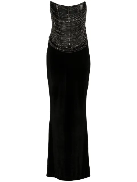 Retrofete draped velvet maxi dress