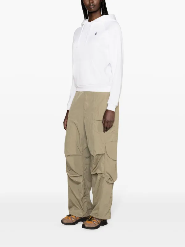 Polo Ralph Lauren embroidered-logo Jersey Hoodie | White | FARFETCH