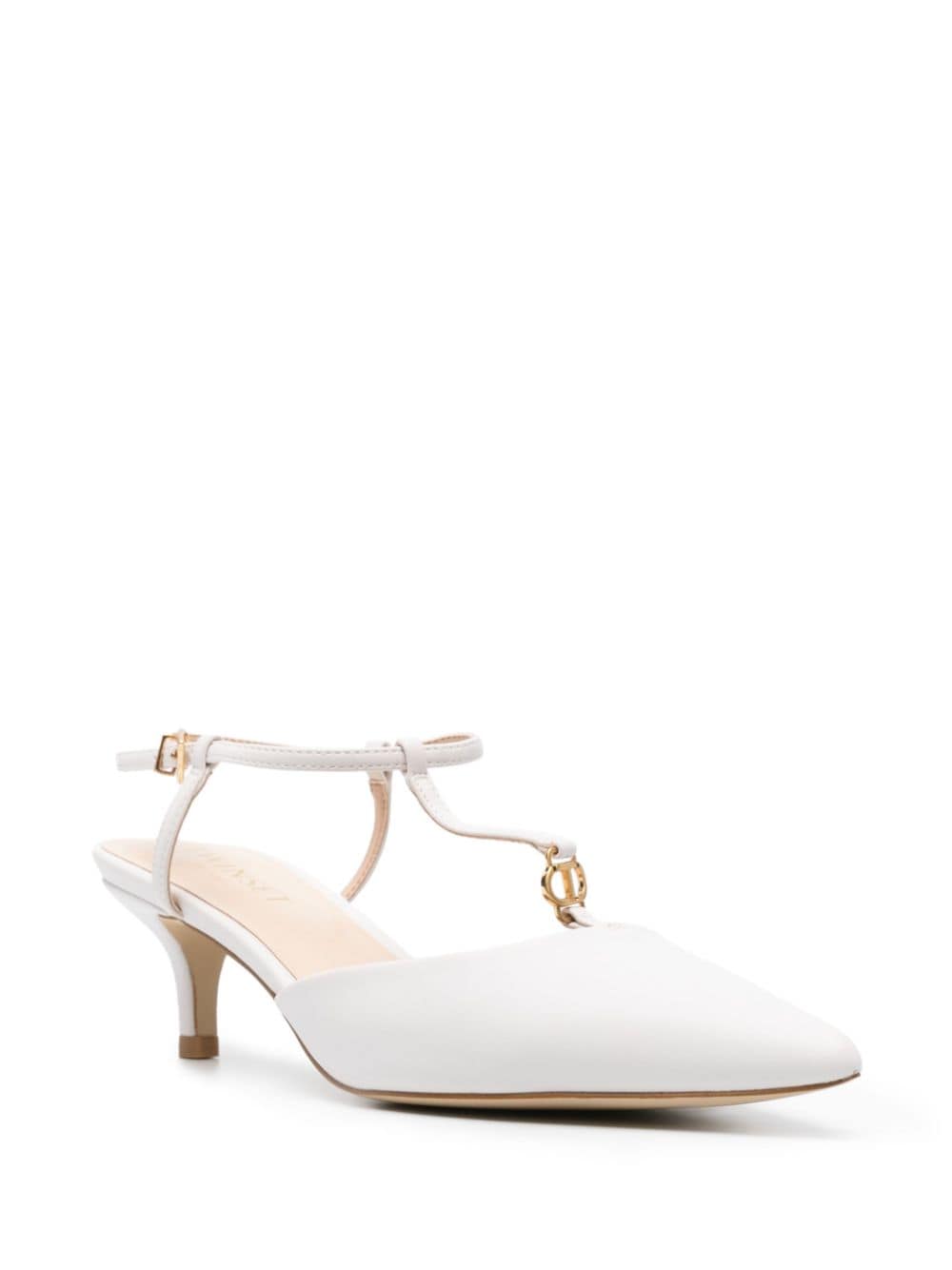 Shop Twinset 65mm Faux-leather Pumps In White