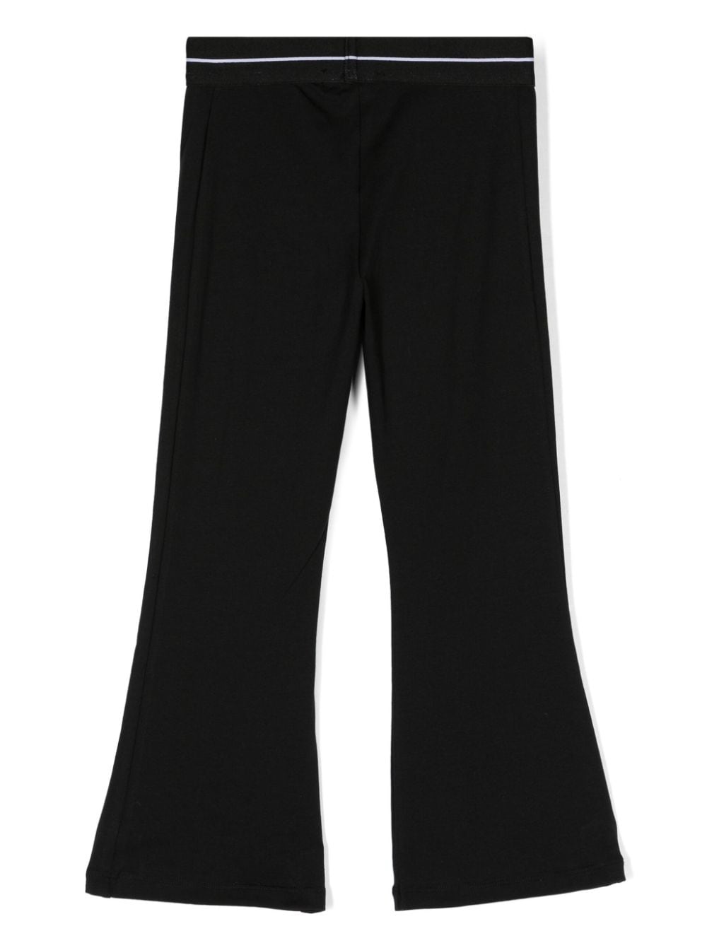 Shop Msgm Logo-waistband Jersey Trousers In Black