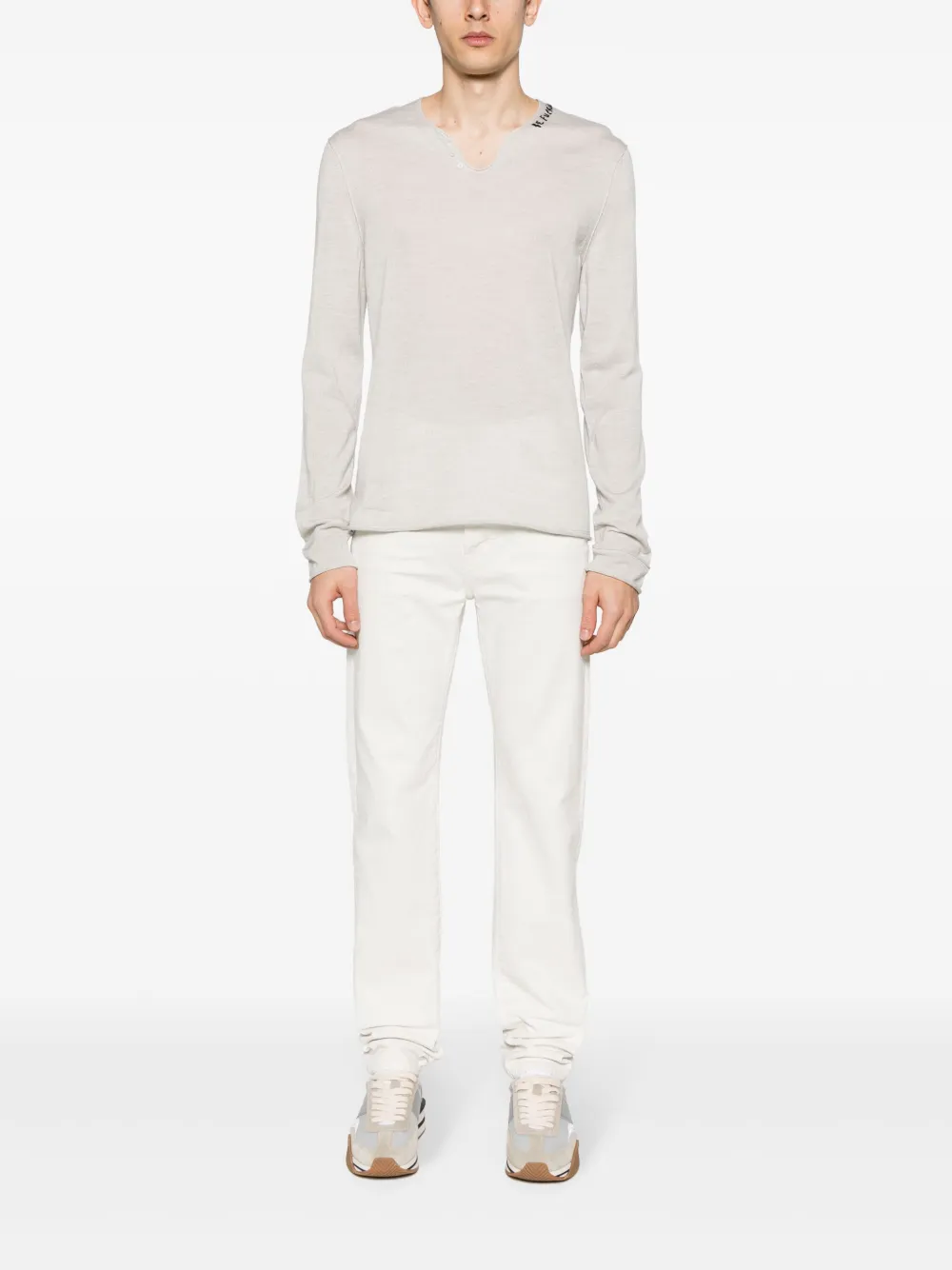 Zadig&Voltaire slogan-embroidered wool jumper - Grijs