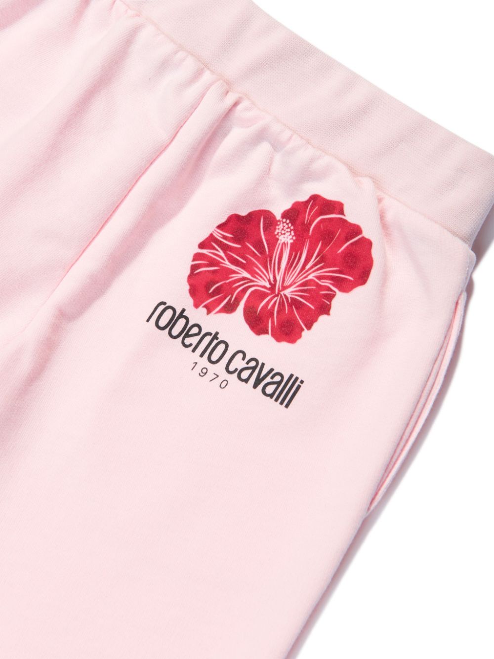 Shop Roberto Cavalli Junior Logo-print Cotton Track Pants In 粉色