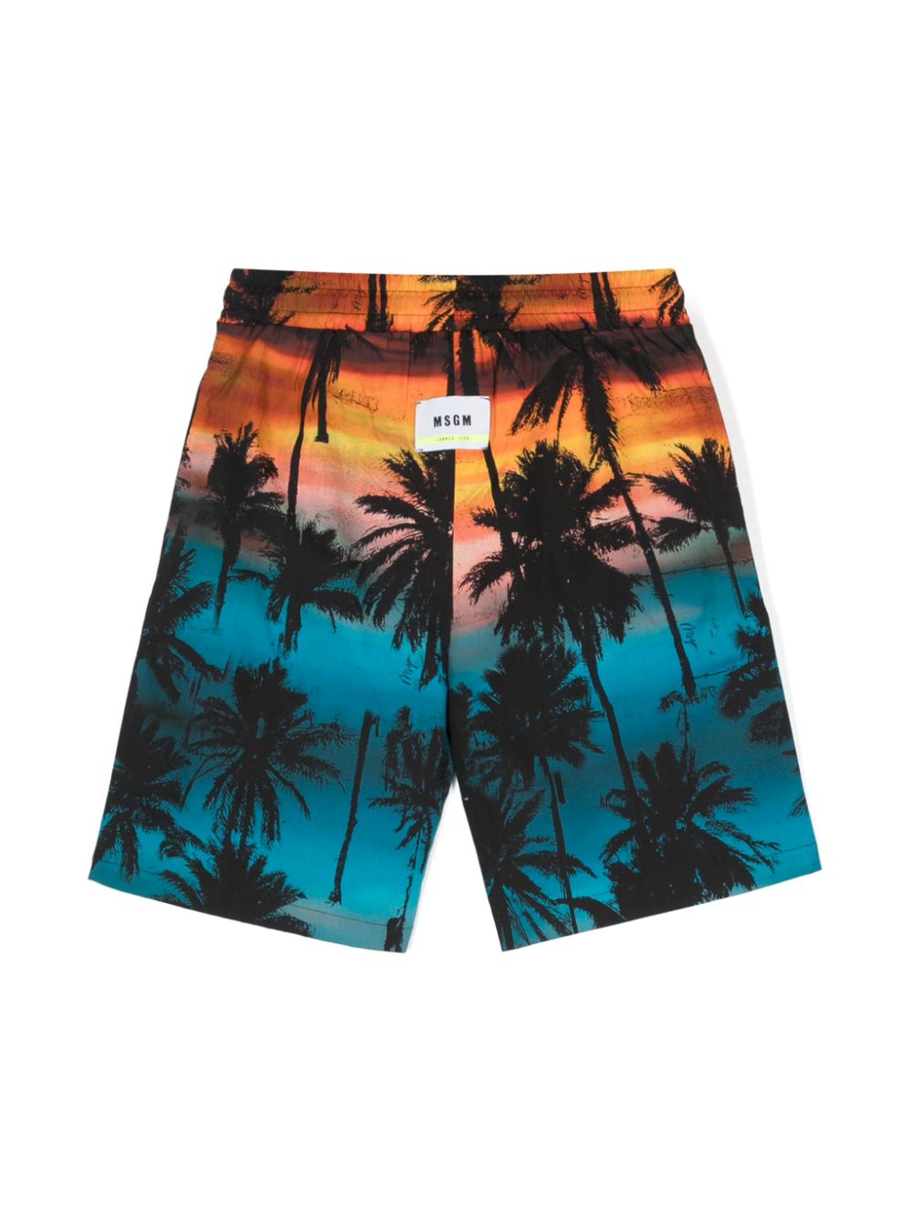 MSGM PALM TREE-PRINT SWIM SHORTS