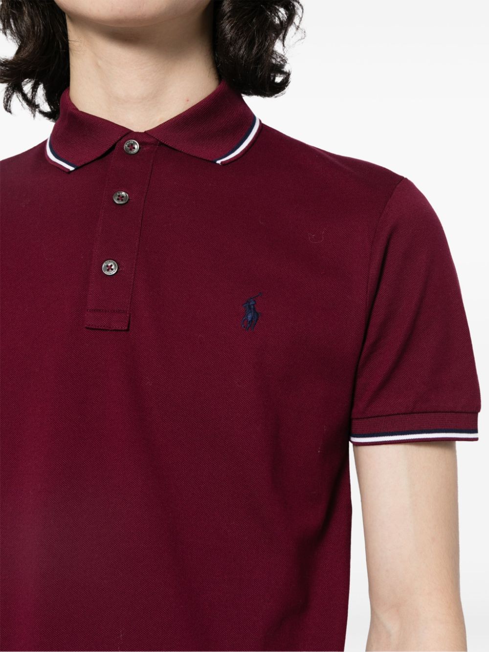Shop Polo Ralph Lauren Polo Pony-embroidered Polo Top In Red