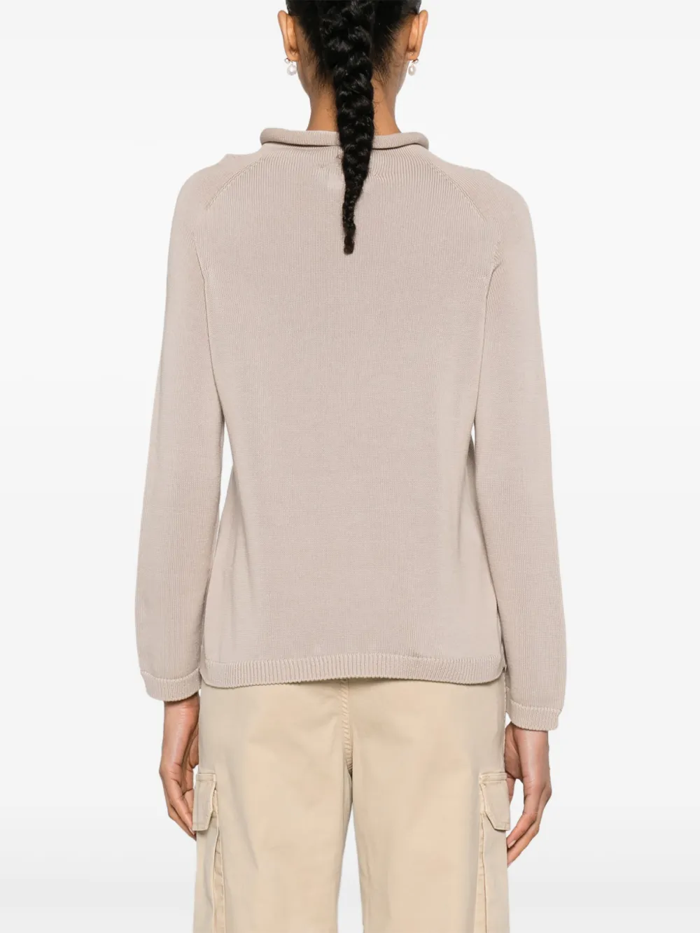 Shop 's Max Mara Cowl-neck Cotton Jumper In Neutrals