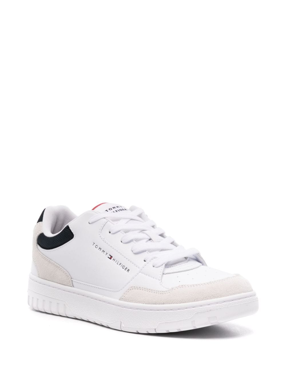 Shop Tommy Hilfiger Cleat Leather Sneakers In White