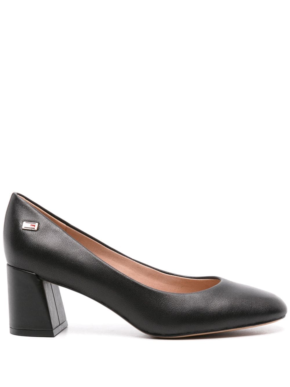 Tommy Hilfiger 60mm Square-toe Leather Pumps In Black