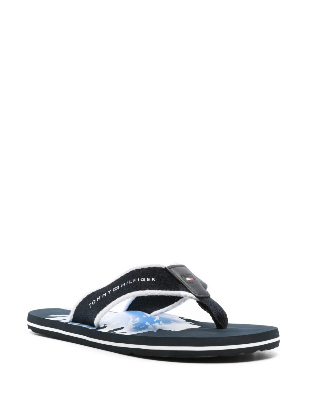 Tommy Hilfiger Slippers met palmprint - Blauw
