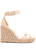 Tommy Hilfiger 110mm logo-plaque wedge espadrilles - Brown